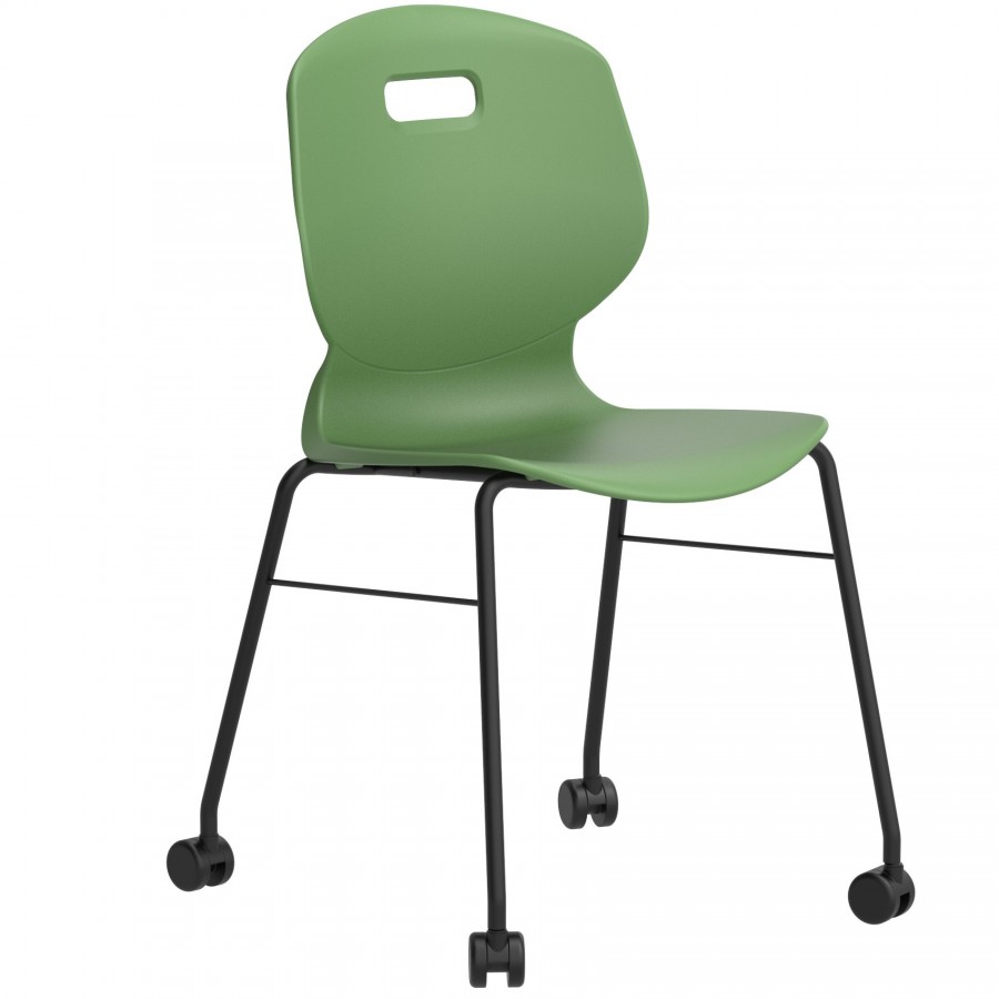Arc Four Leg Chair Classroom / Visitor Chair  With Mobile Castors 